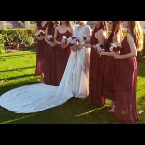 Rhinestone strap bridesmaid dress